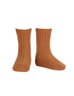 Basic Rib Short Socks - Camel