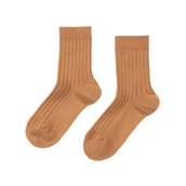 Basic Rib Short Socks - Cinnamon