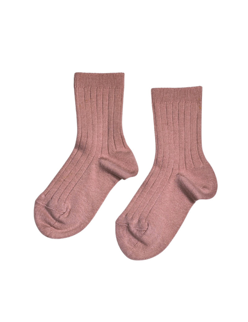 Petit Nord Basic Rib Short Socks Socks Terracotta 126