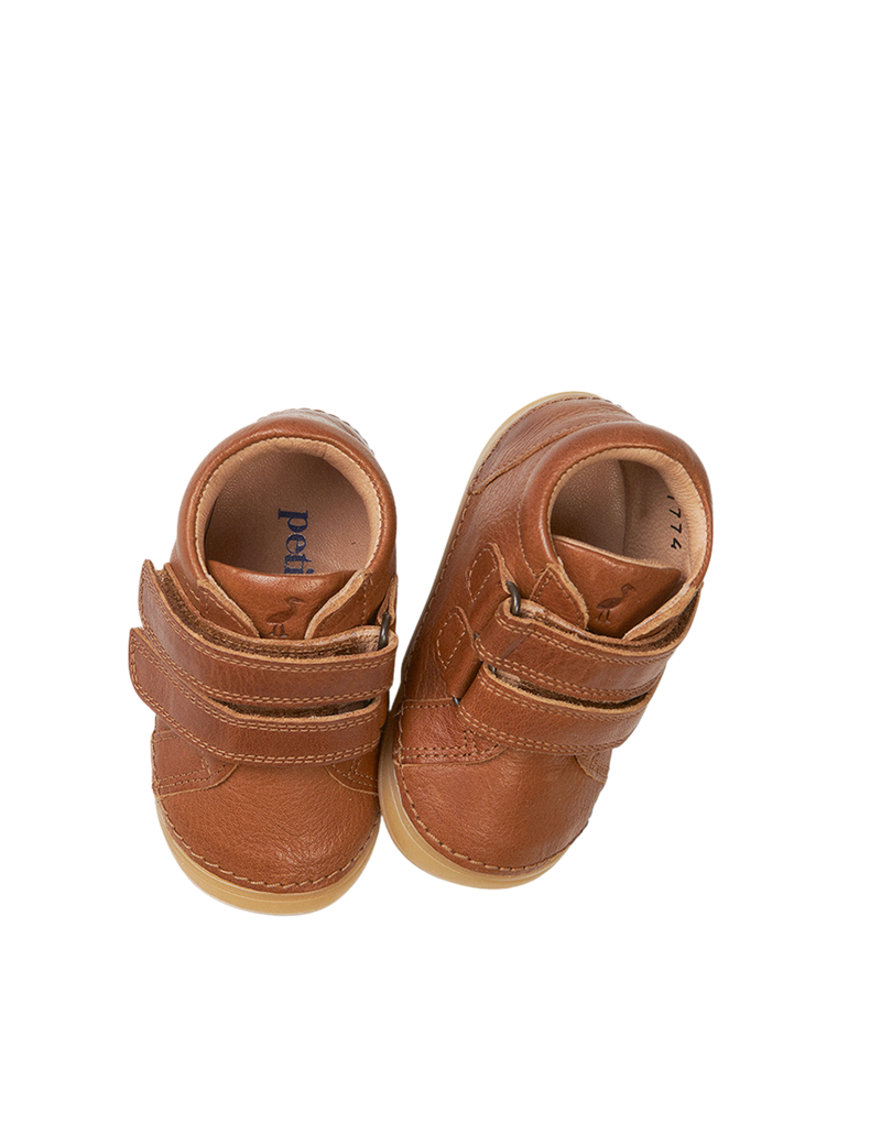 Petit Nord Mini Bootie Velcro Low Boot Shoes Cognac 002