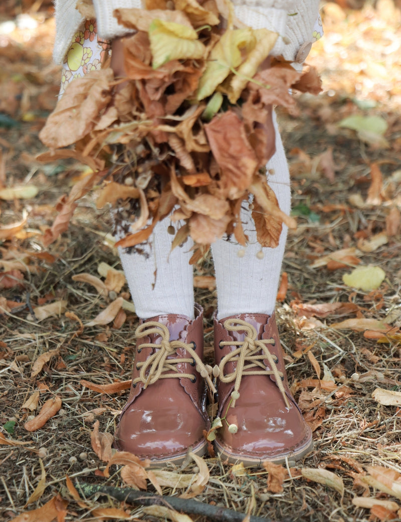 Petit Nord Scallop Boot Low Boot Shoes Rose Clay Patent 091