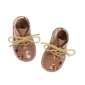 Scallop Boot Birds - Rose Clay Patent