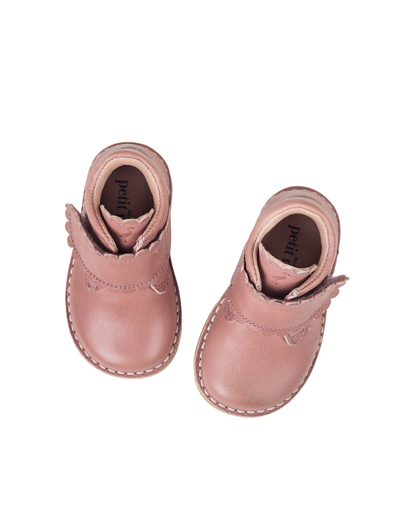 Petit Nord Scallop Velcro Boot Low Boot Shoes Old rose 020