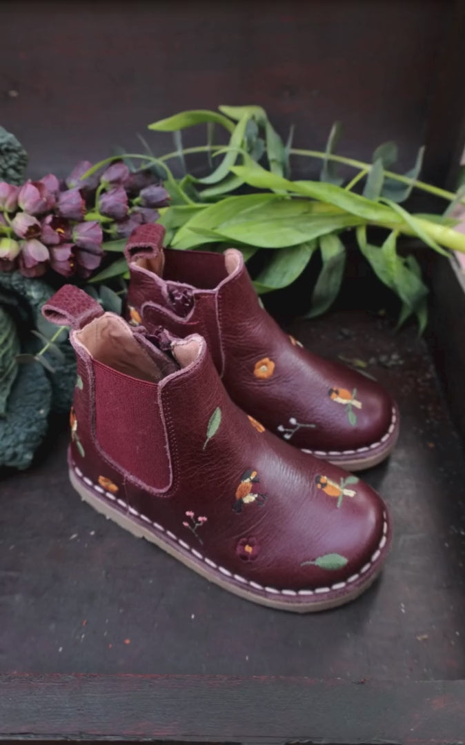 Petit Nord Ankle Boot Birds Boots Plum 075