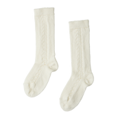 Hole Patterned Knee-High Socks - Beige